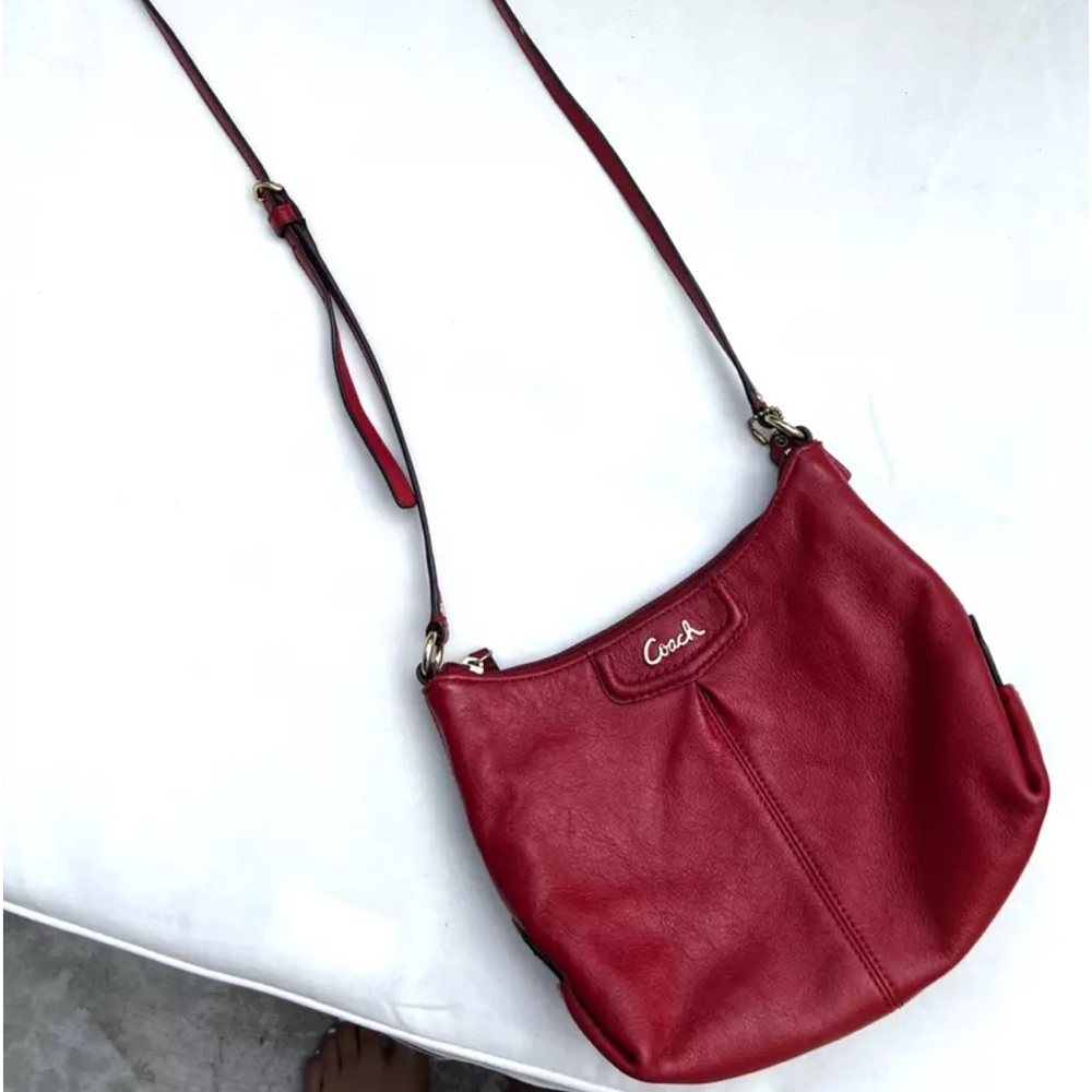Coach Red Leather Crossbody w/ Adjustable Strap & Gold Hardware
